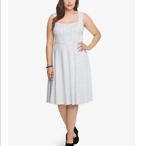 Torrid Black and White Polka Dot Knit Swing Dress